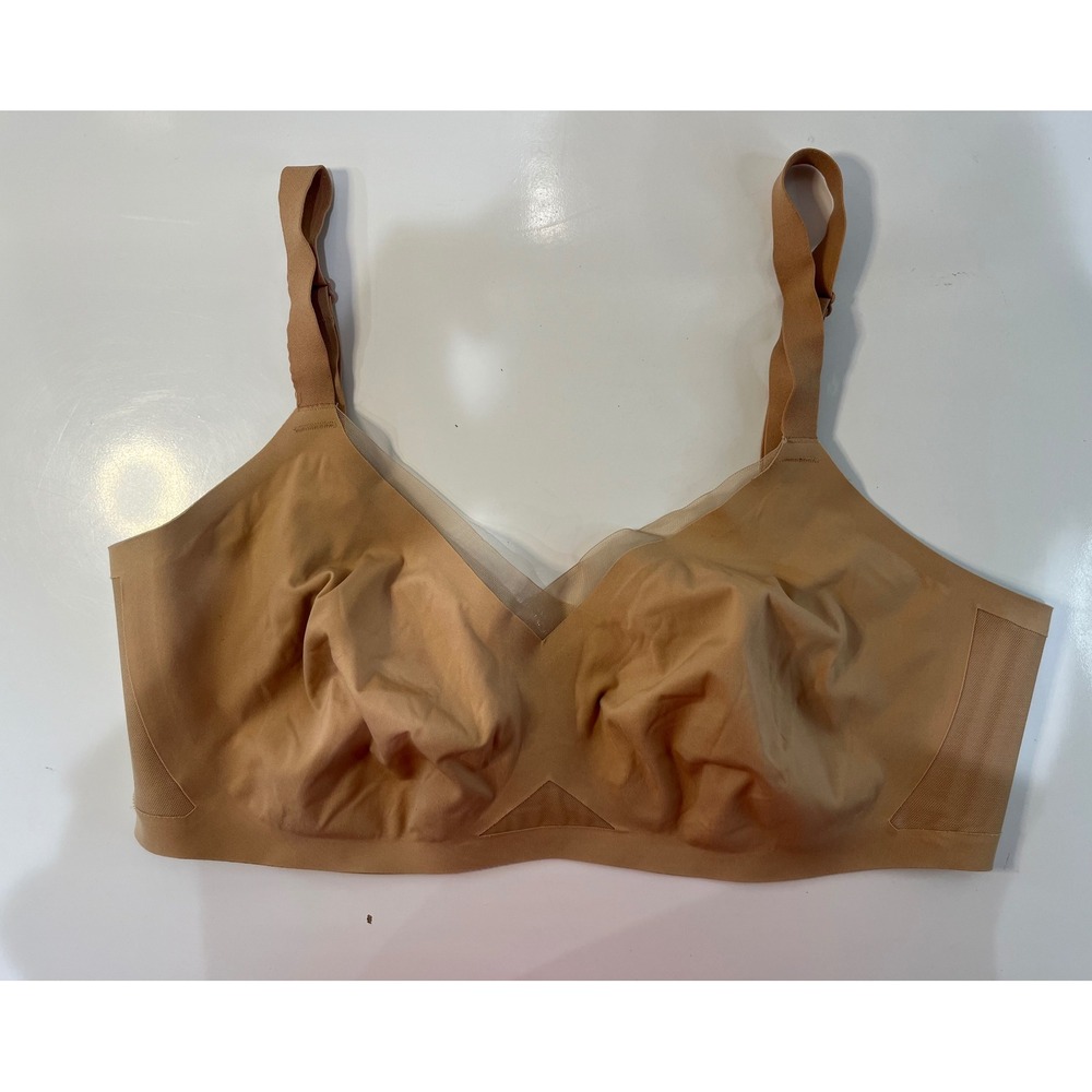 Honeylove 1X Bra‎ Beige Wireless Support Smoothing Everyday Comfort Crossover